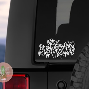 Wildflower Car Decal - Boho Car Decal - Plant Car Decal - Wildflower Sticker - Floral Sticker - Boho Sticker - Laptop Decal - Flower Decal