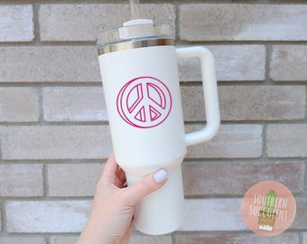Peace Sign Decal - Peace Sticker - Peace Out - Hippie Vibes - Take It Easy - Car Decal - Laptop Sticker - Tumbler Decal - Groovy - Simple