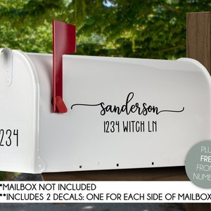 Personalized Mailbox Vinyl Decal - Last Name and Address Decal - Mailbox Decal - Custom Mailbox Decal - Farmhouse Mailbox - Mailbox Numbers