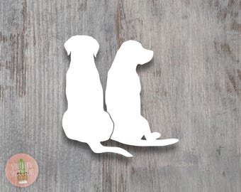 Labrador Retrievers Decal - Two Labrador Retriever Sticker - Retriever Silhouette - Lab Decal - Lab Mix Decal - Dog Sticker - Dog Mom Decal