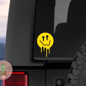 Melted Smile Face Decal - Smile Face - Melting Decal - Happy Face - Emoji Decal - Car Decal - Simplistic Decal - Smile Sticker - Laptop