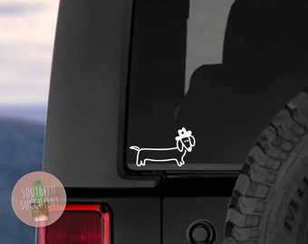 Cowboy Hat Dog Decal - Cute Dog Sticker - Sausage Dog - Weiner Dog - Howdy - Car Decal - Laptop Sticker - Tumbler Decal - Trendy Sticker