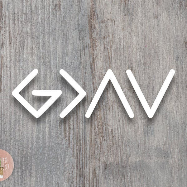 God is Greater than the Highs and Lows Decal - Kindness Decal - Cross Sticker - Laptop Sticker - Christian - Religious Car Decal Holographic