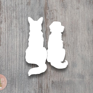 German Shepherd & Golden Retriever Decal  - Golden Retriever Decal - GSD Decal - Dog Silhouette - German Shepherd Dog Sticker - Dog Decal