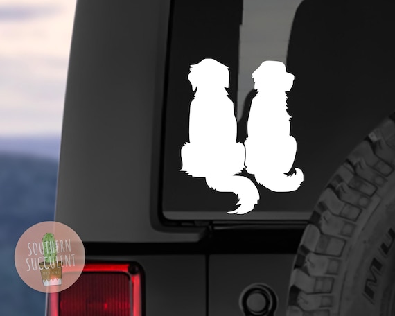 Golden Retriever Decal - Two Golden Retriever Sticker - Golden Retriever Silhouette - Golden Decal - Dog Decal - Dog Sticker - Dog Mom Decal