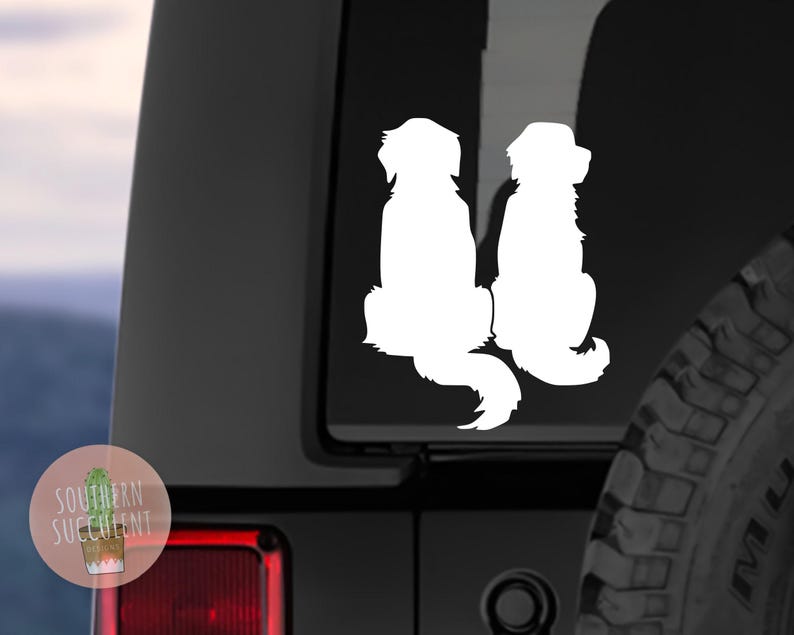 Golden Retriever Decal - Two Golden Retriever Sticker - Golden Retriever Silhouette - Golden Decal - Dog Decal - Dog Sticker - Dog Mom Decal Bild 1