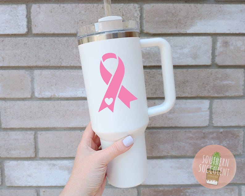 Awareness Ribbon Heart Cutout Vinyl Decal - Ribbon Sticker - Cancer ...