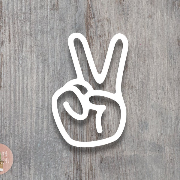 Peace Sign Decal - Peace Sticker - Cute Decal - Simple Decal - Car Decal - Simplistic Decal - Groovy Sticker - Laptop Decal -  Peace Hand