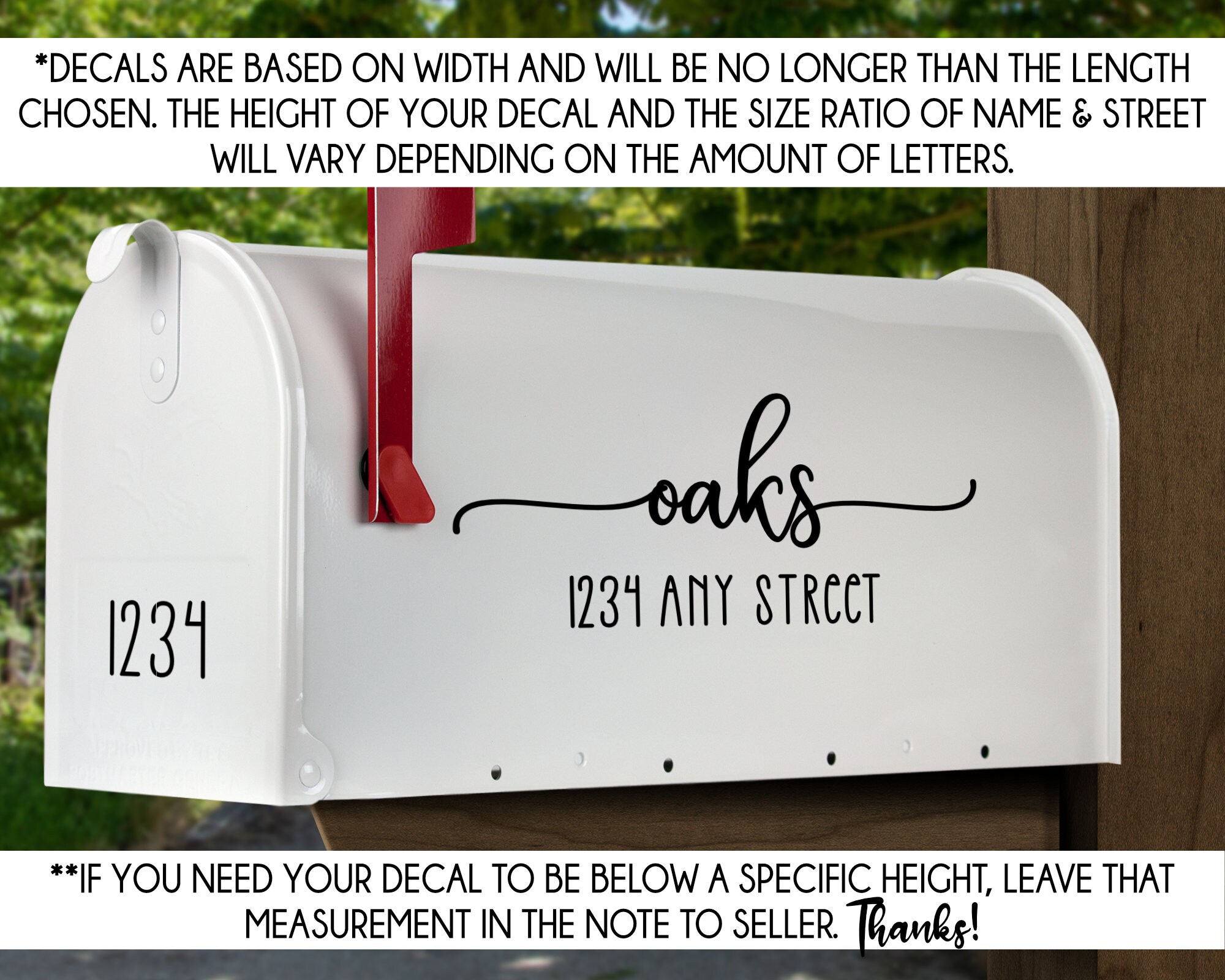 Personalized Mailbox Vinyl Decal Last Name and Address Decal Etsy