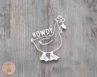 Cowboy Duck Howdy Decal - Funny Duck Sticker - Cowboy Decal - Funny Decal - Duck Sticker - Howdy Sticker - Cute Car Decal - Tumbler Sticker