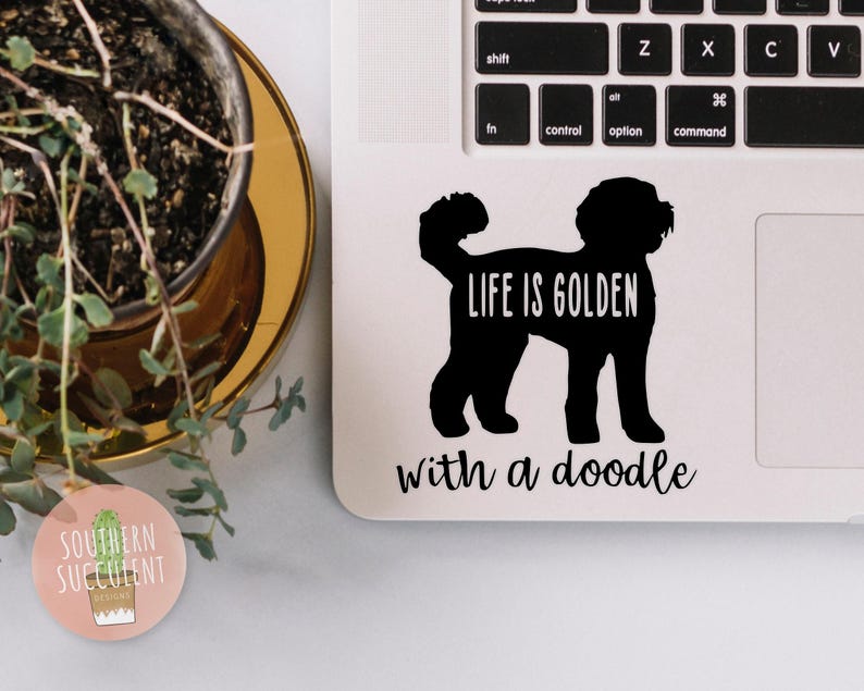 Life is Golden With a Doodle Decal - Labradoodle Decal - Golden Doodle Decal - Doodle Car Decal - Doodle Life - Doodle Sticker - Doodle Mom image 3