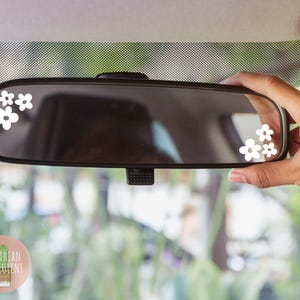 Car Mirror Aesthetic Decal - Flower Decal - Aesthetic Decal - Mirror Selfie Decal - Trendy Decal - Groovy Sticker - Minimalistic - Simple