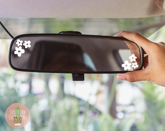 Car Mirror Aesthetic Decal - Flower Decal - Aesthetic Decal - Mirror Selfie Decal - Trendy Decal - Groovy Sticker - Minimalistic - Simple