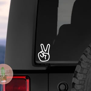 Peace Sign Decal - Peace Sticker - Cute Decal - Simple Decal - Car Decal - Simplistic Decal - Groovy Sticker - Laptop Decal - Peace Hand Bild 2