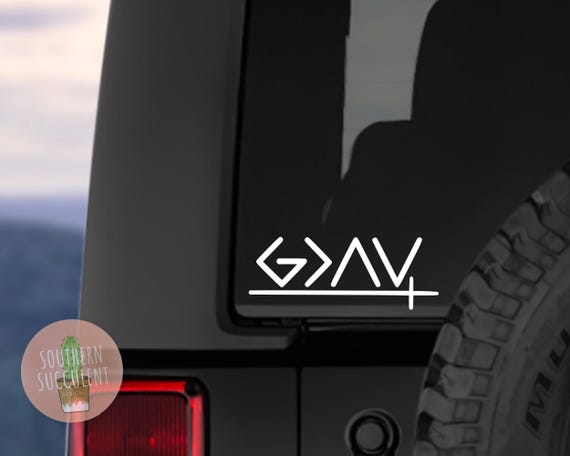 God is Greater than the Highs and Lows with Cross Decal - Kindness Decal - Cross Sticker - Laptop Sticker - Christian - Religious Car Decal