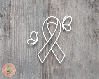 Breast Cancer Awareness Ribbon with Butterflies Vinyl Decal - Pink Ribbon Sticker - Cancer Support - Awareness Decal - Hope & Strength