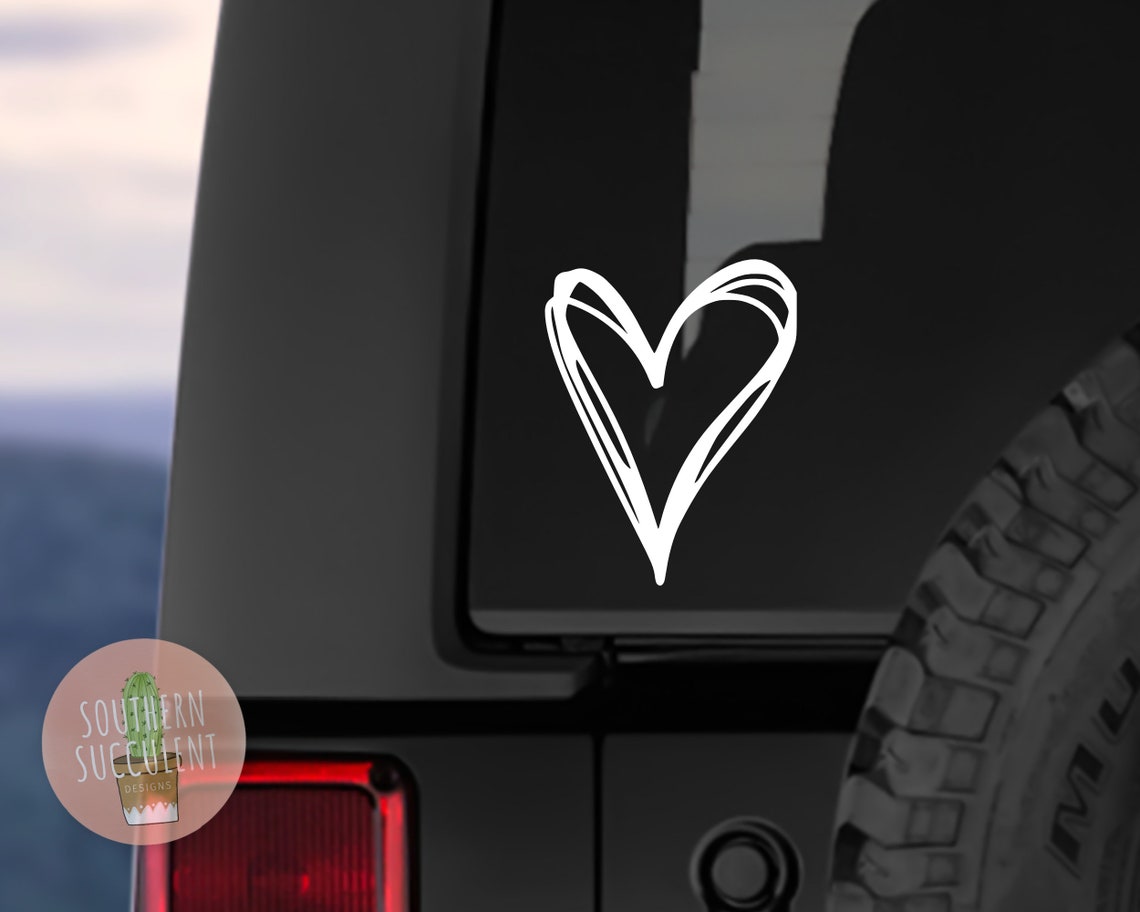 Heart Decals Cute Decal Heart Sticker Cute Car Decal Etsy