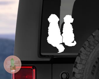 Golden Doodle Decal - Two LabraDoodles Sticker - Doodle Silhouette - Golden Decal - Dog Decal - Dog Sticker - Dog Mom Decal - Doodle Mom