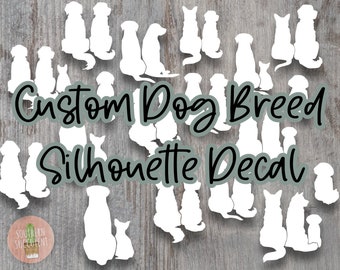 Custom Dog Breed Silhouette Decal  - Dog Decal - Custom Any Breed Sticker - Dog Mom Decal - Custom Dog Sticker - Golden Retriever Lab Doodle