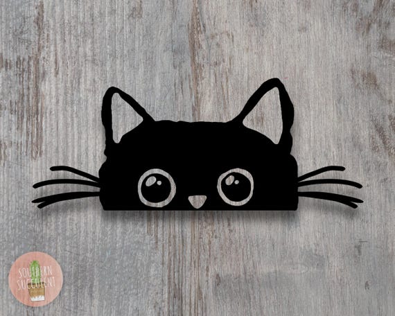 Peeking Cat Decal - Cat Decal - Cat Lover Sticker - Kitten
