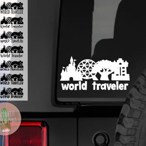 World Traveler Decal - Original Decal - Florida Magic Theme Park Decal - Castle Sticker - Car Decal - Laptop Sticker - Water Bottle Sticker