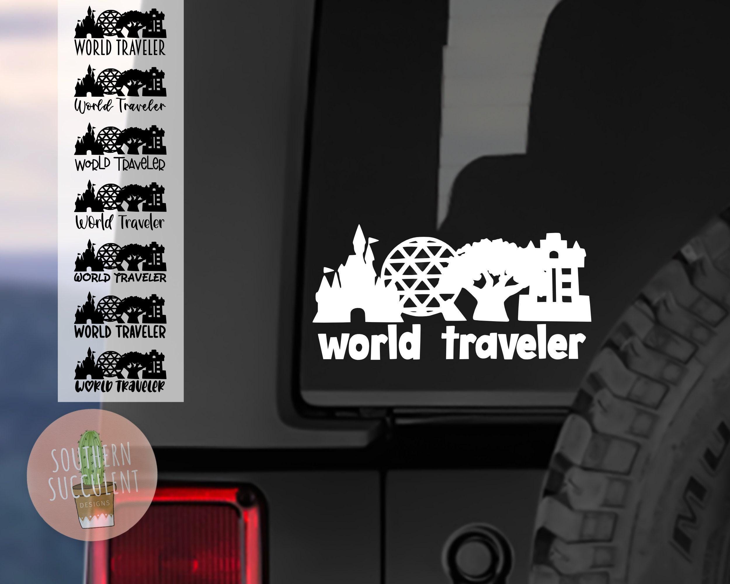 World Traveler Decal - Original Decal - Florida Magic Theme Park Decal - Castle Sticker - Car Decal - Laptop Sticker - Water Bottle Sticker