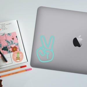 Peace Sign Decal - Peace Sticker - Cute Decal - Simple Decal - Car Decal - Simplistic Decal - Groovy Sticker - Laptop Decal - Peace Hand Bild 3