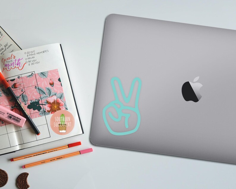 Peace Sign Decal - Peace Sticker - Cute Decal - Simple Decal - Car Decal - Simplistic Decal - Groovy Sticker - Laptop Decal - Peace Hand Bild 3