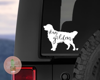 Stay Golden Decal - Golden Retriever Decal - Golden Retriever Sticker - Dog Mom Decal - Retriever Mom - Stay Golden Sticker - Car Decal