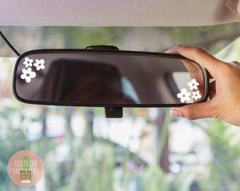 Car Mirror Aesthetic Decal - Flower Decal - Aesthetic Decal - Mirror Selfie Decal - Trendy Decal - Groovy Sticker - Minimalistic - Simple