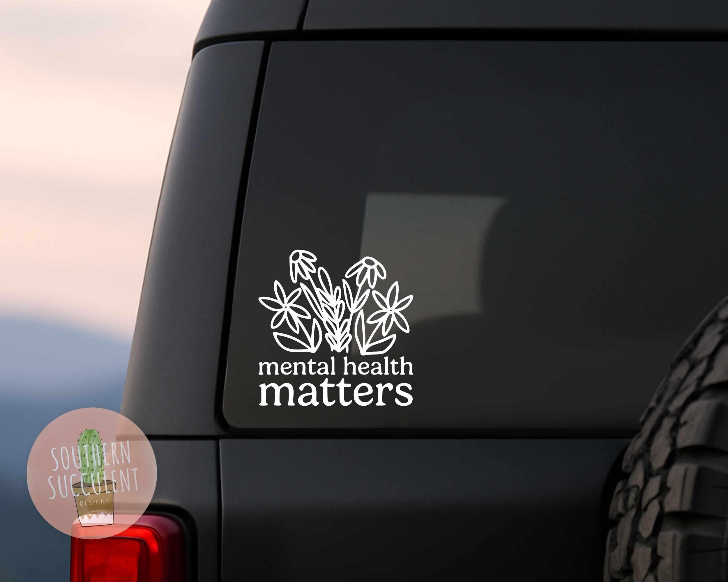 Mental Health Matters Vinyl Decal - Mental Wellness - Wildflower ...
