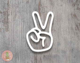 Peace Sign Decal - Peace Sticker - Cute Decal - Simple Decal - Car Decal - Simplistic Decal - Groovy Sticker - Laptop Decal -  Peace Hand