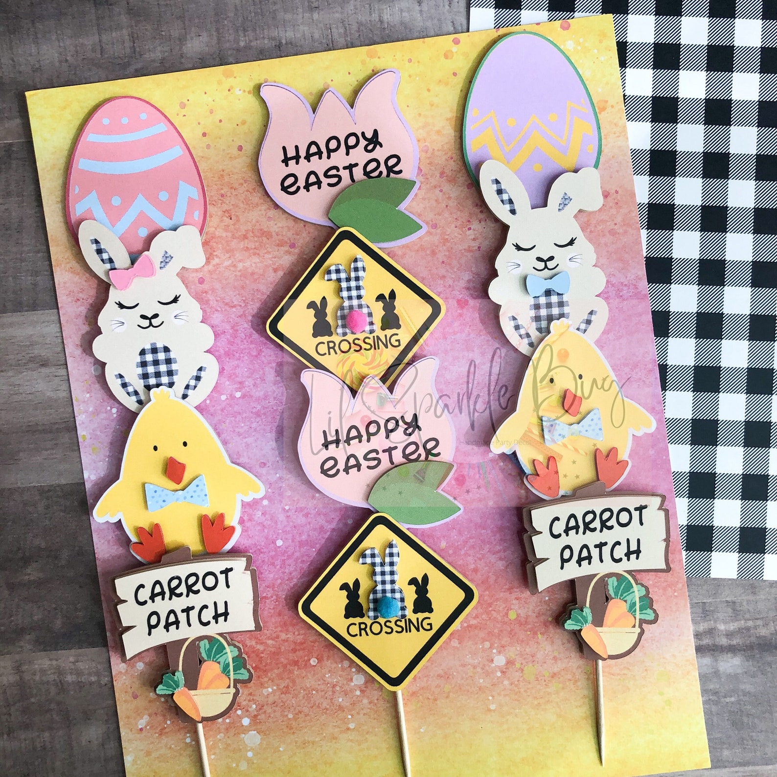 Easter Cupcake Toppers Party Cupcake Toppers Easter Party Etsy