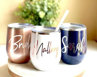 Wine Tumbler Personalized Cup, Stainless Steel, Gift for Her, Custom Cup, Proposal, Christmas gift