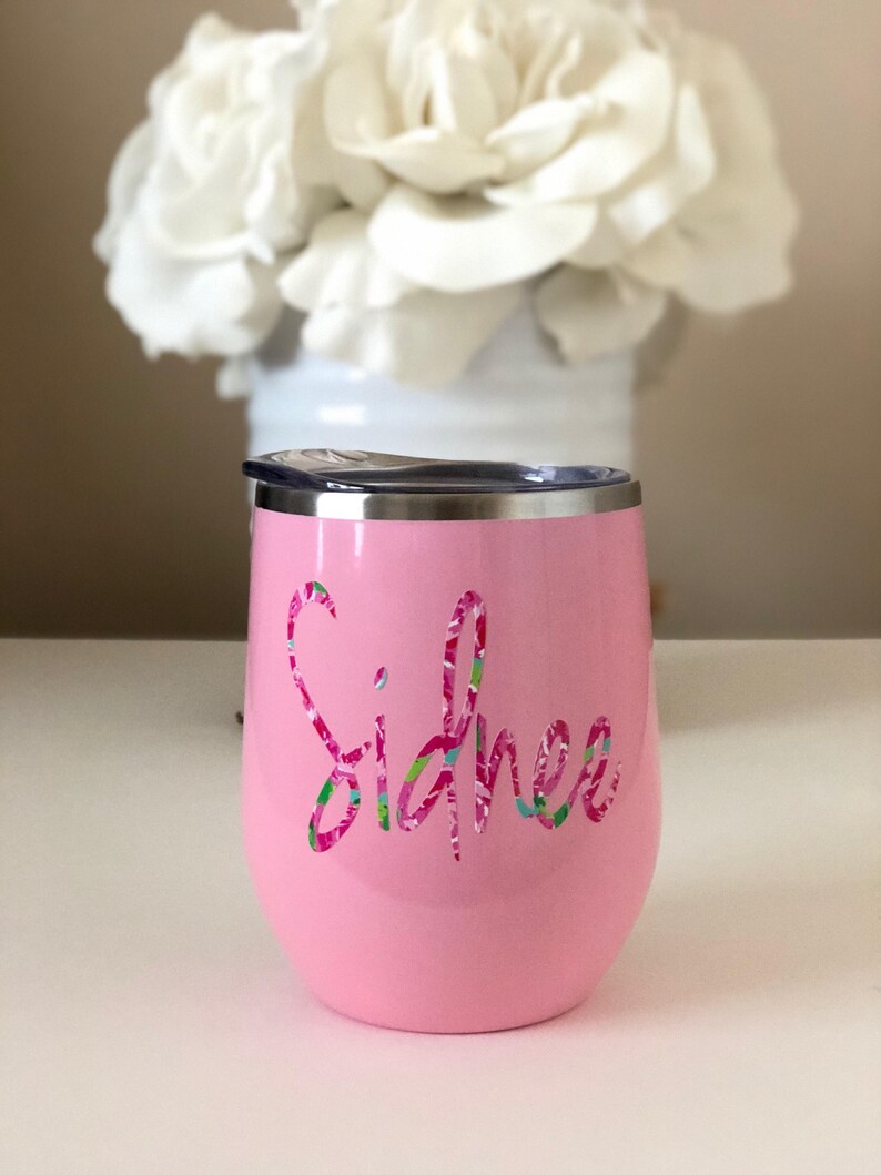 Personalized 12 oz Stainless Steel Wine Tumbler Cooler Cup Etsy