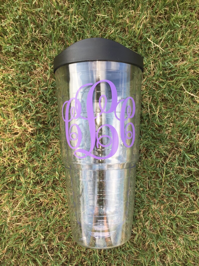 Large 24oz Personalized Tumbler, Monogrammed, Sip Lid & Straw Included, Double Walled/BPA Free image 2