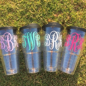 Large 24oz Personalized Tumbler, Monogrammed, Sip Lid & Straw Included, Double Walled/BPA Free image 1