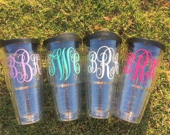 Large 24oz Personalized Tumbler, Monogrammed, Sip Lid & Straw Included, Double Walled/BPA Free