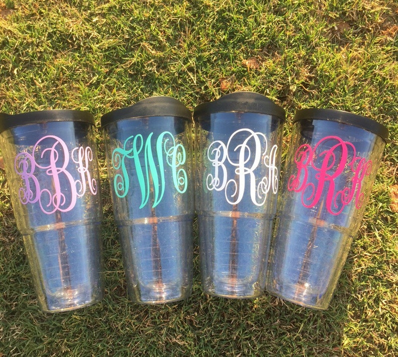 Large 24oz Personalized Tumbler, Monogrammed, Sip Lid & Straw Included, Double Walled/BPA Free 