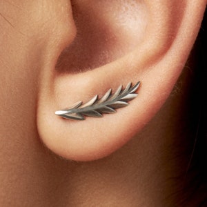 Sterling Silver Ear Cuff Shooting Star Ear Sweep Pin Earrings Boho Jewelry Gift for Her FES008 image 1