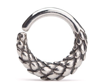 Septum Ring Nose Ring Dragon Body Jewelry Sterling Silver Bohemian Fashion Indian Style 14g 16g - SE040SSO