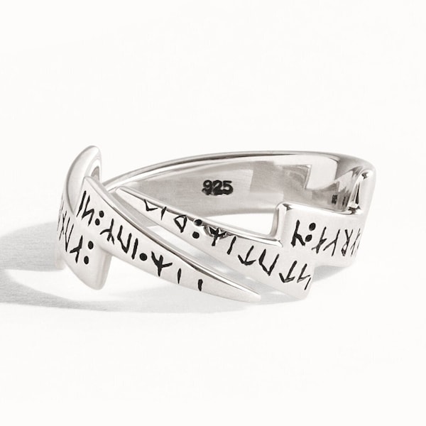 Lightning Ring Adjustable Sterling Silver Wrap Ring Modern Jewelry  Gift for Her - FRI004