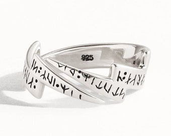 Lightning Ring Adjustable Sterling Silver Wrap Ring Modern Jewelry  Gift for Her - FRI004