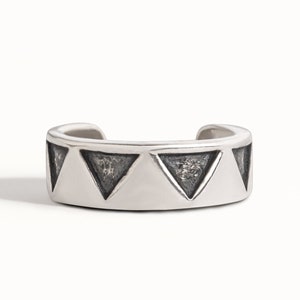 Sterling Silber Ohr Manschette Ohrring Schwarz Dreieck Ohr wickeln Ohrringe Boho Schmuck Geschenk für Sie - ECU004