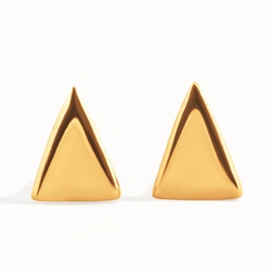 Triangle Earrings Silver & Gold Stud Earrings Minimalist Geometric Earrings Dainty Tiny Stud Earrings Modern Jewelry CST017 image 5