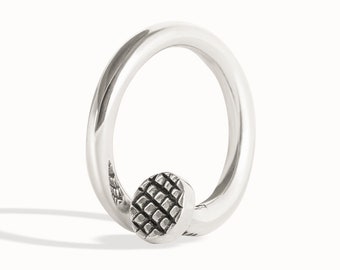 Silber Nagel Septum Ring Nasenring Körper Schmuck Sterling Silber Boho Mode Edgy Style 14g 16g Geschenk für sie - BSE045