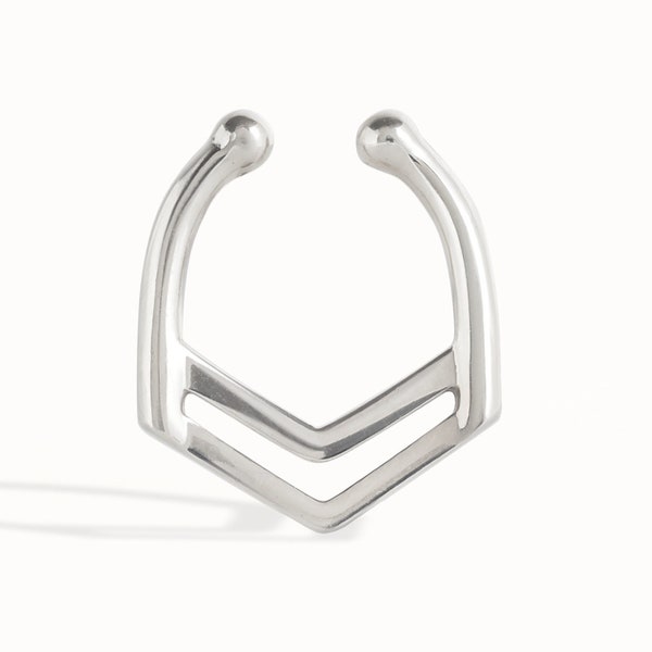 Nep neusring nep septum ring lichaamssieraden sterlingzilver boho mode Indiase stijl cadeau voor haar - BSE028