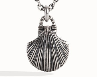 Parelsnoer handgemaakte zilveren Clam Shell ketting parel in oester hanger oceanische nautische charme zilveren ketting cadeau voor haar - FPE036