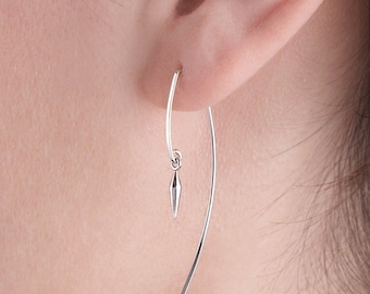 Dangle Earrings Pendulum Sterling Silver Drop Earrings Dainty Minimalist Jewelry  Gift for Her - DNG001