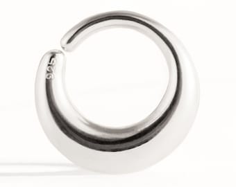 Minimalist Disc Septum Ring Modern Nose Ring Körperschmuck Sterling Silber und Gold Edgy Style 14g 16g Geschenk für Sie - BSE046